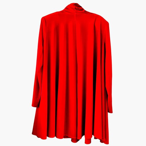 Vintage 1980's GOTTEX Red Open Front Full Swing Jacket Kimono Topper Womens S P - Picture 12 of 14